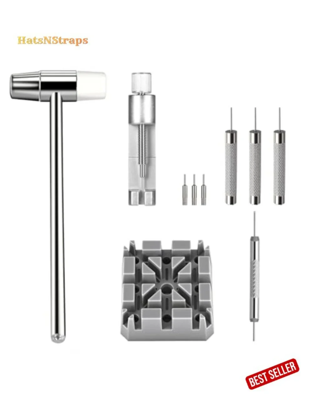 Watch Link Removal Kit with Pin Punches and Hammer